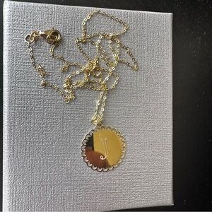 Italian 10K Yellow Solid Gold Initials J Necklace (18-20 Inches)